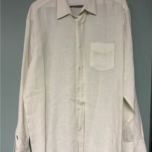 UnTUCKit Men's Classic White Long-Sleeve Button-Up linen Shirt 2XL
